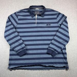 LL Bean Lakewashed Rugby Polo Striped Men XXL Blue Heritage Ivy Prep College